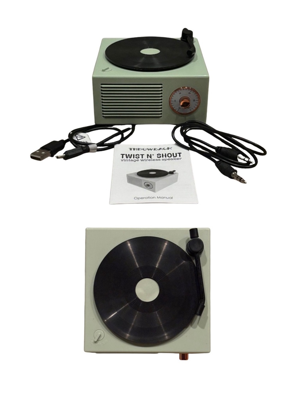 Throwback TWIST N’ SHOUT Vintage Wireless Speaker - Mint Green